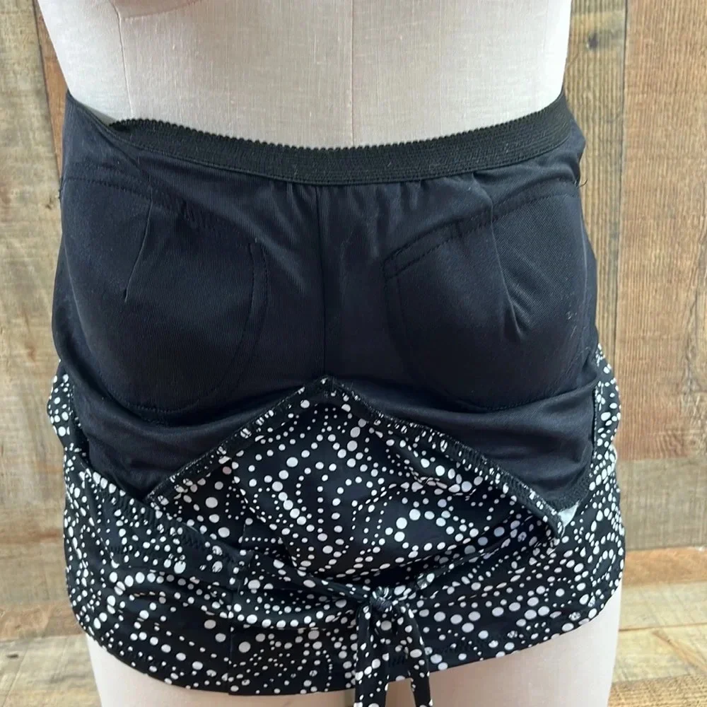 A Pea In The Pod Black White Paisley Maternity Halter‎ Tankini Top Womens Small